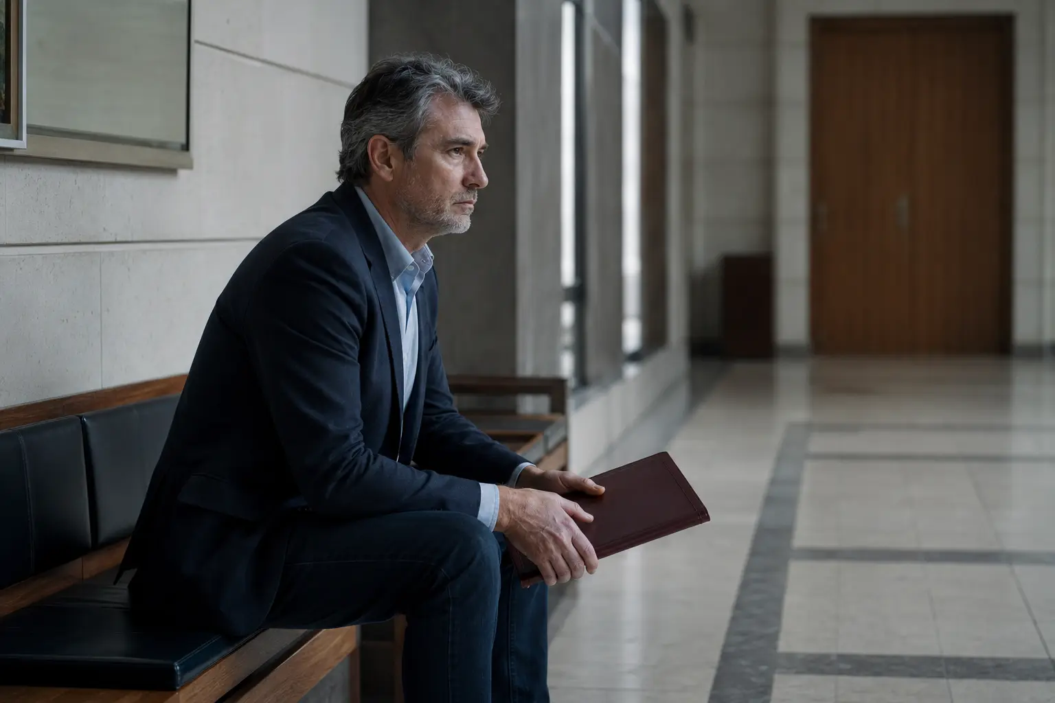 Personne dans l’attente face à un problème de justice